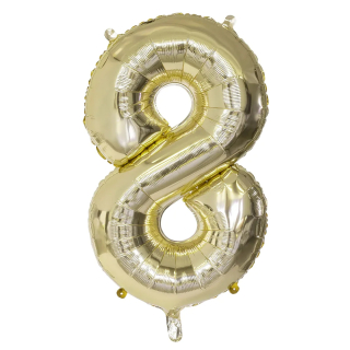 Ballon en aluminium '8' or