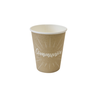 Gobelet en carton "Communion" effet kraft impression blanche