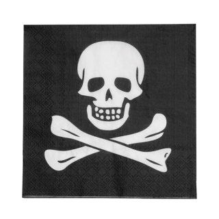 Set 20 Serviettes en papier Pirate tête de mort