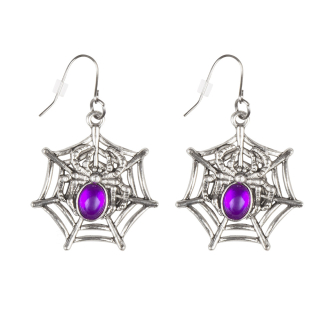 Paire Pendants d'oreille Purple widow