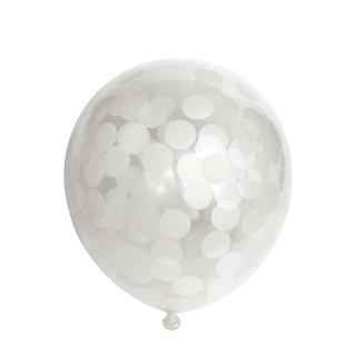 Ballon Transparent - Confetti Blanc