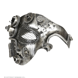 DEMI-MASQUE STEAMPUNK ARGENT