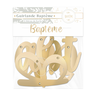 Guirlande lettres "Baptême" or