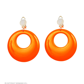 Paire de "BOUCLES D'OREILLES ORANGES NEON"