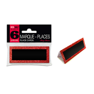 6 Marque-places pailletés couleur