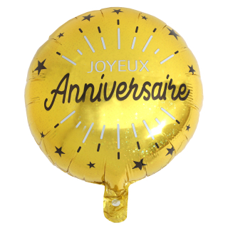 Ballon Alu Anniversaire Etincelant Or