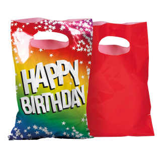 Set 6 Sachets de fête PE 'Happy Birthday'