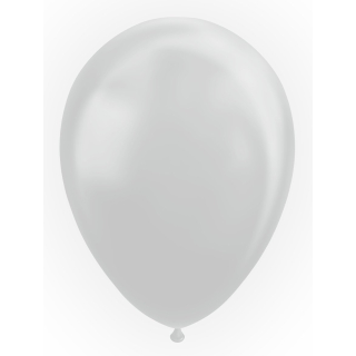 25 Balloons 12" metallic silver