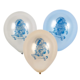 Set 6 Ballons en latex Espace double face (25 cm)