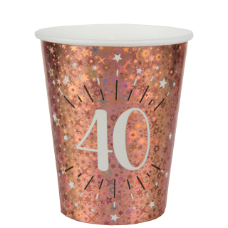 Gobelet Âge étincelant rose gold 40 ans