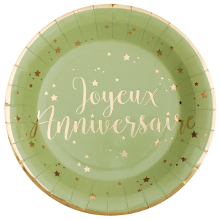 Assiette Joyeux Anniversaire Sauge