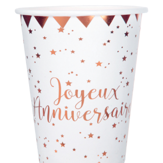 Gobelet Joyeux Anniversaire Rose gold