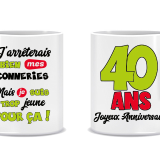 Mug Anniversaire Mixte - Tous les évènements de la vie : 40 ans<br/>