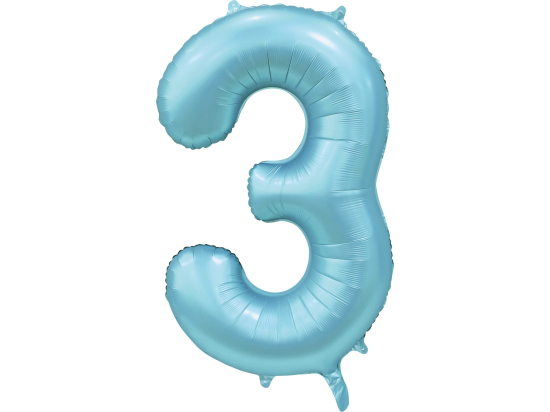 Foilballoon 34" no. 3 satin light blue