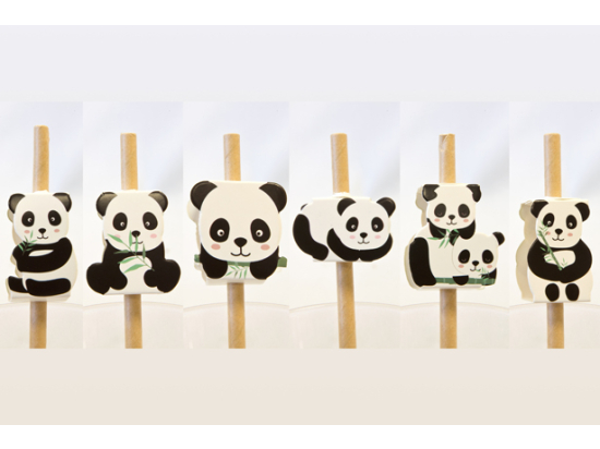 DECOR POUR PAILLE PANDA (x 12)