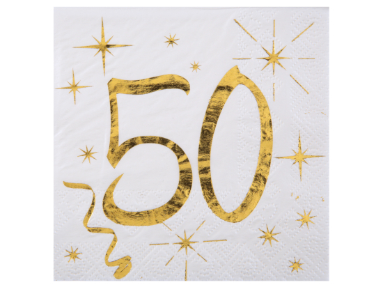 Serviette des âges or 50 ans