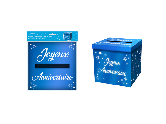 Urnes métallique Anniversaire - Couleur : Bleu