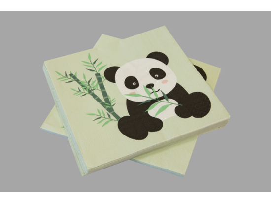 SERVIETTE PAPIER PANDA 33cm x 33cm (x 20)