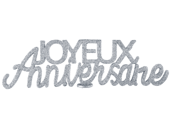 Lettres Joyeux Anniversaire pailletées Argent