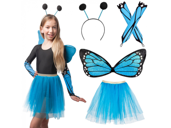 Set Papillon (ailes, tutu, tiare et gants)