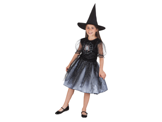 Costume enfant sorcière a toiles d'araignées 7 - 9 ans