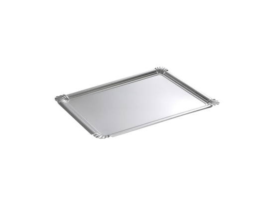 SET DE 5 PLATEAUX RECTANGLE 23*33CM ARGENT