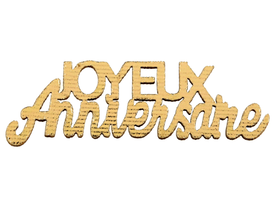 Déco à parsemer Joyeux Anniversaire métallisé Or