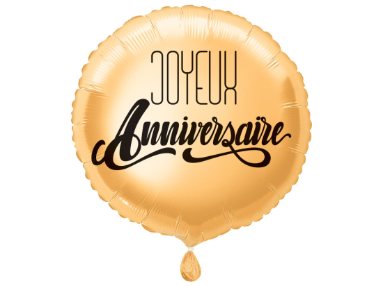 Ballon Foil 45cm Joyeux Anniversaire OR