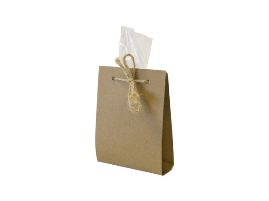 Sachet transparent décor kraft et cordelette (convient pour aliment)