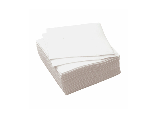 SET DE 100 SERVIETTES 1 PLI 30*30CM BLANC