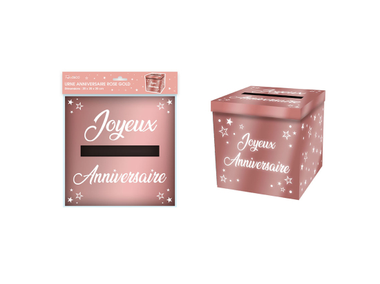 Urnes métallique Anniversaire - Eventail des couleurs : Rose Gold<br/>