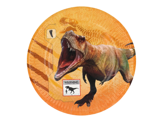 Set 8 Assiettes en papier T-Rex (Ø 23 cm)