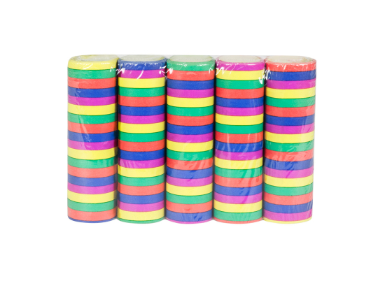 Set 5 Rouleaux de serpentins en papier 5 couleurs