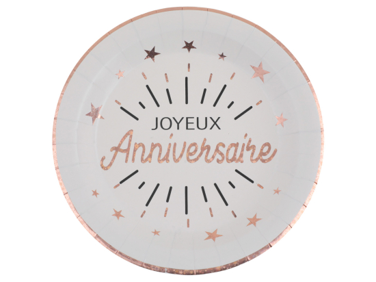 Assiette Anniversaire Etincelant Rose gold