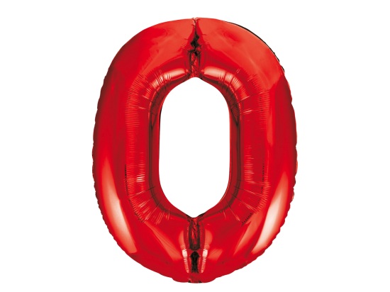 Foilballoon 34" no. 0 red