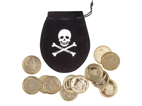 Set Poche de pirate avec 12 pièces de monnaie