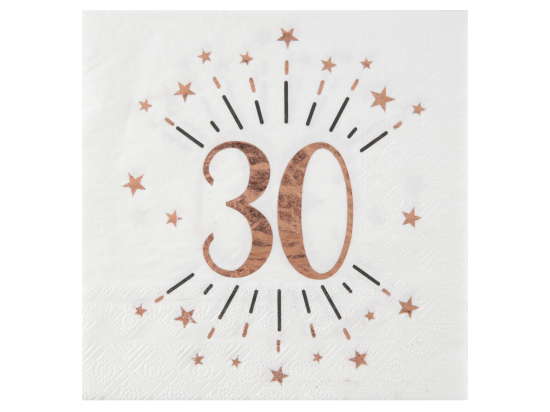 Serviette Âge étincelant rose gold 30 ans