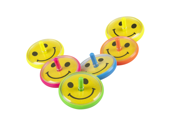 Set 6 Toupies souriants 5 couleurs (4 cm)