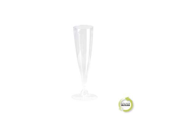 SET 6 FLUTES A CHAMPAGNE EN PLASTIQUE REUTILISABLE 14CL TRANSPARENT