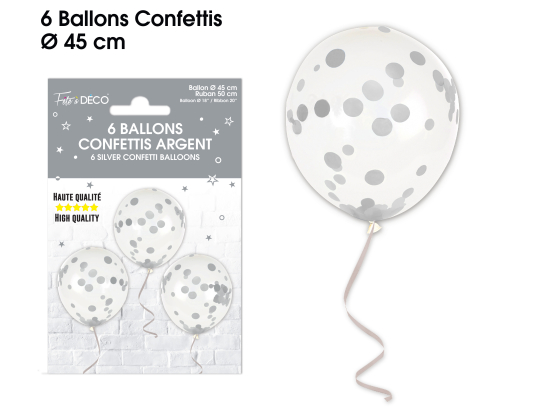 6 Ballons Confettis