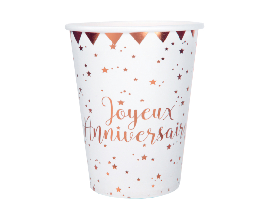 Gobelet Joyeux Anniversaire Rose gold