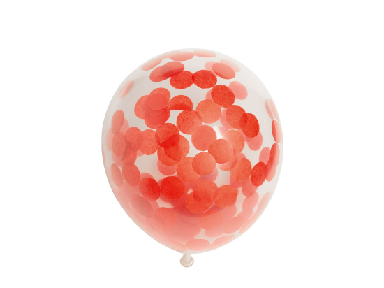 Ballon Transparent - Confetti Rouge