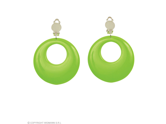 Paire de "BOUCLES D'OREILLES VERTES NEON"