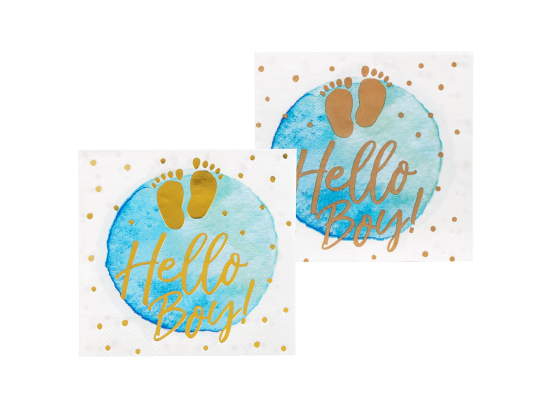 Set 12 Serviettes en papier 'Hello Boy!'