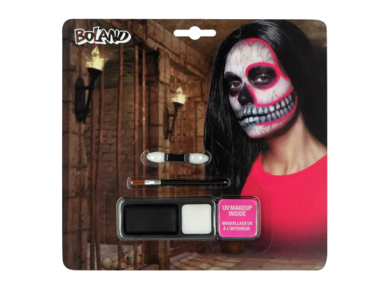 Kit de maquillage Neon skull (crème de maquillage applicateur + éponge)