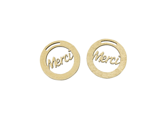 Déco pour ruban "merci" en bois