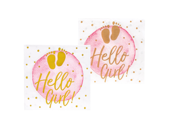 Set 12 Serviettes en papier 'Hello Girl!'