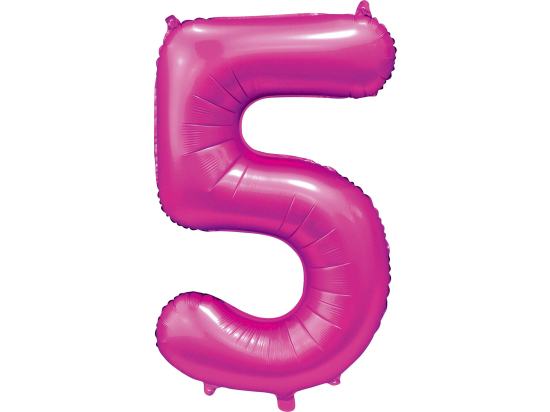 Foilballoon 34" no. 5 satin hotpink