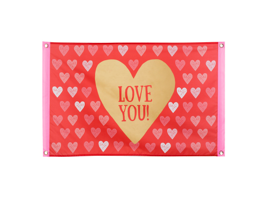 Drapeau en polyester 'LOVE YOU!'