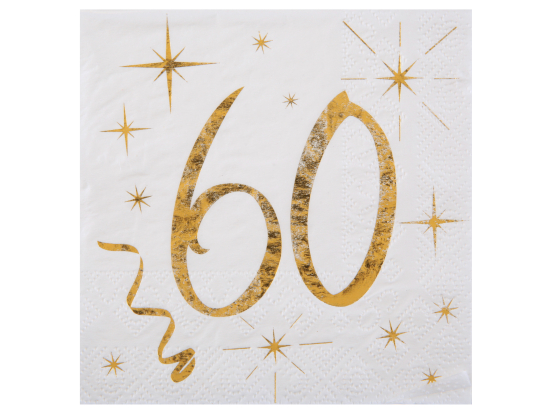 Serviette des âges or 60 ans